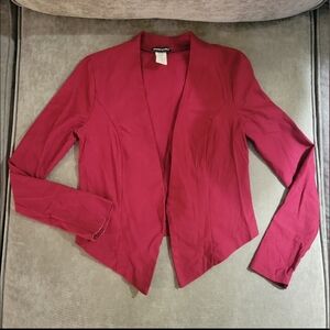 Elegant Burgundy Open Front Blazer